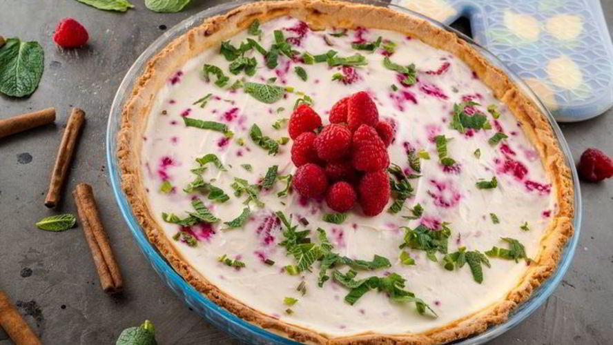 Рецепт творожного тарта с малиной