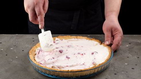 творожный тарт с малиной