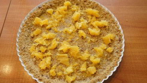 тыквенный тарт с апельсином на ореховом тесте