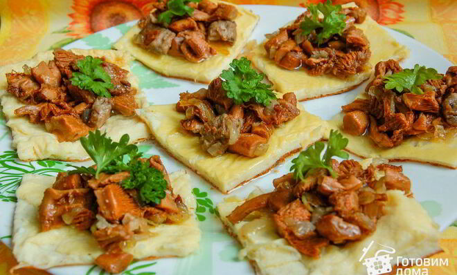 Яичная закуска с грибами