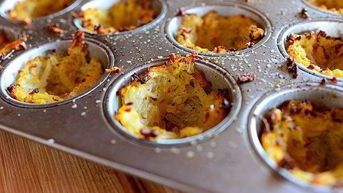 картофельные корзинки с яичницей-глазуньей