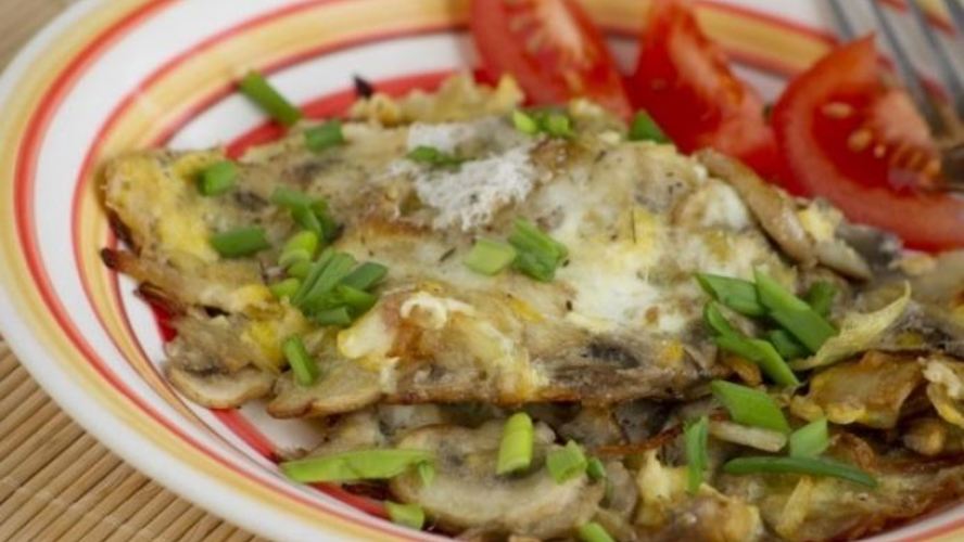 Рецепт яичницы с грибами