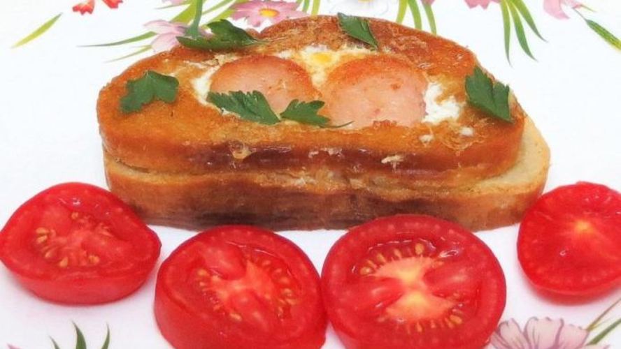 Рецепт яичницы в хлебе