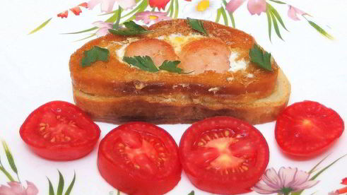 яичница в хлебе