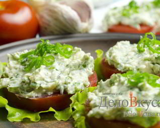 Закуска из помидоров и плавленого сырка