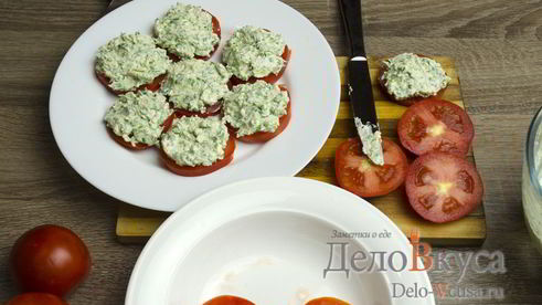 закуска из помидоров и плавленого сырка