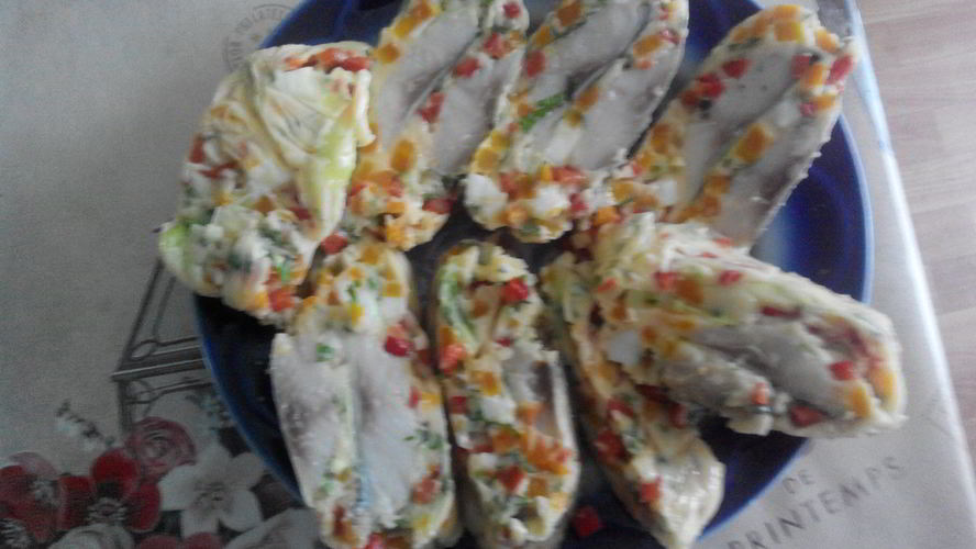 Рецепт закуски из сельди мозайка