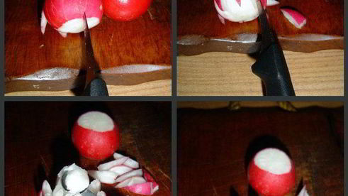 закуска кувшинки с творожным сыром и красной икрой