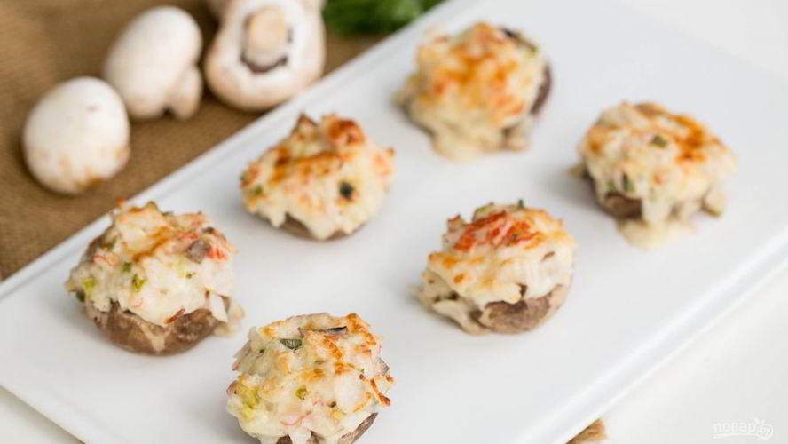 Рецепт закуски в грибных шляпках