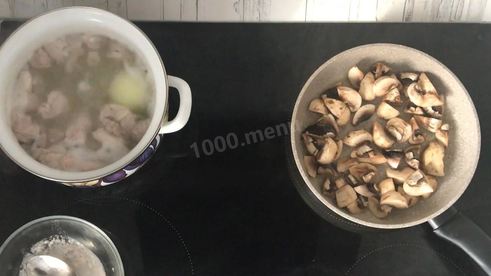 классический жульен с курицей и грибами