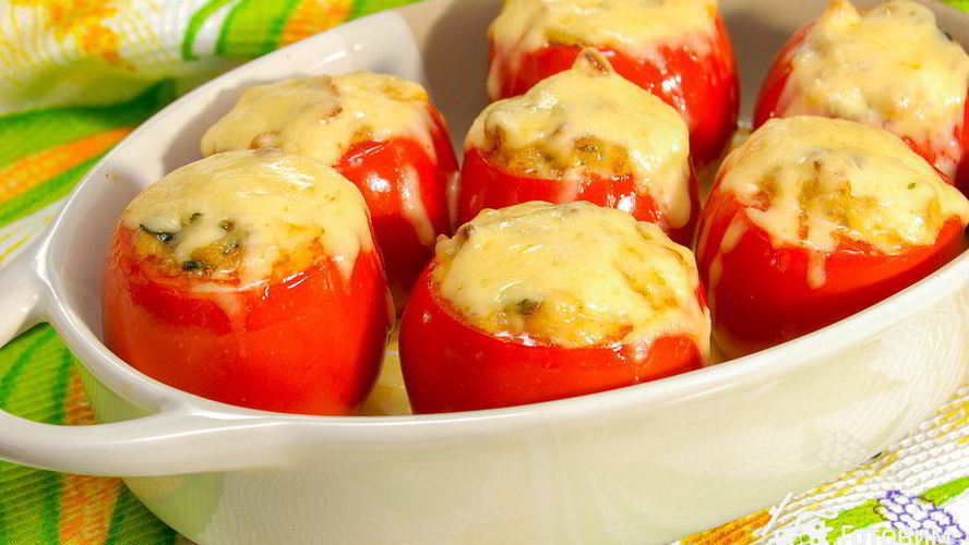 Рецепт помидоров, запеченных с жюльеном