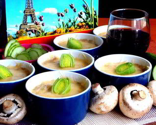 Сливочный жульен с ветчиной и грибами