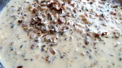 сливочный жульен с ветчиной и грибами