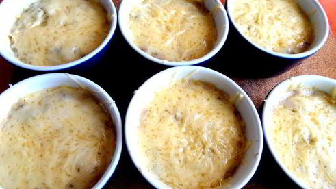 сливочный жульен с ветчиной и грибами