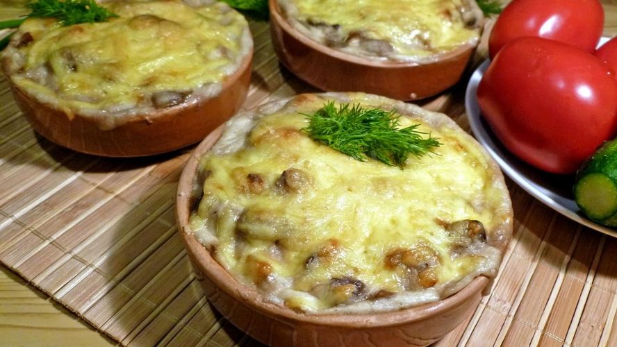 Рецепт жульена с грибами и сметаной