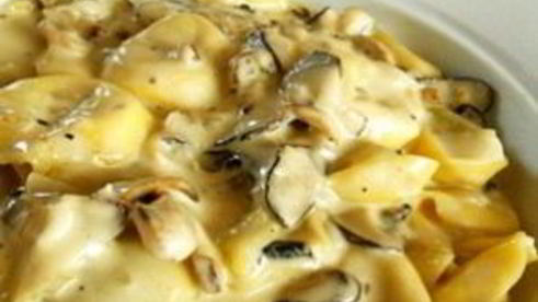 жульен с грибами и ветчиной