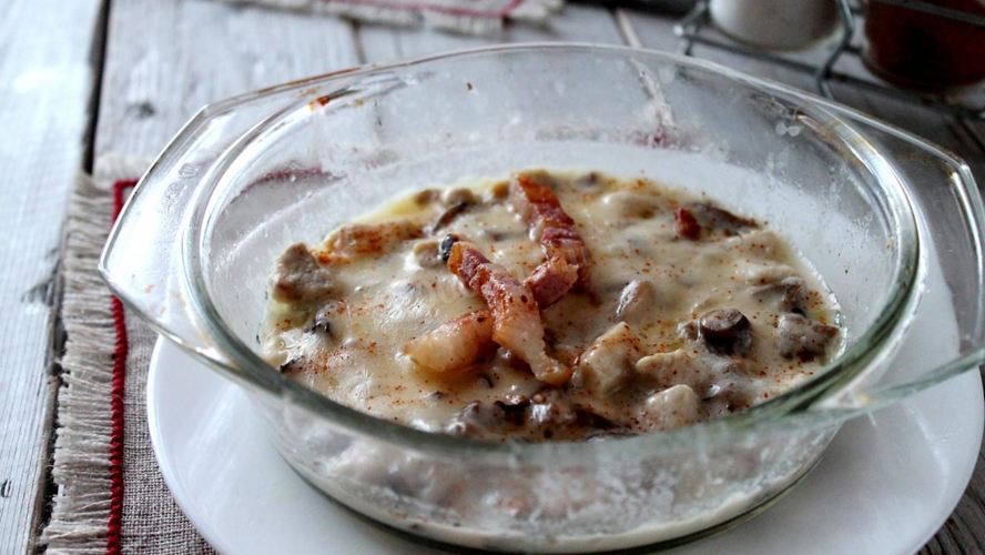 Рецепт жульена со свининой и грибами