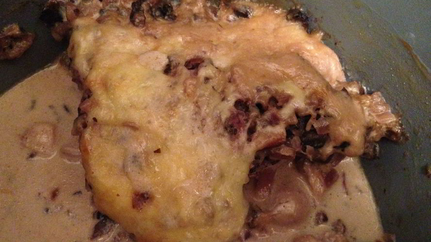 Рецепт жюльена с шампиньонами и нежным куриным филе